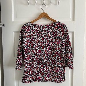👚 [Jones New York Sport] Tee Shirt Flower Print 3/4 Sleeves, Size PL, EUC